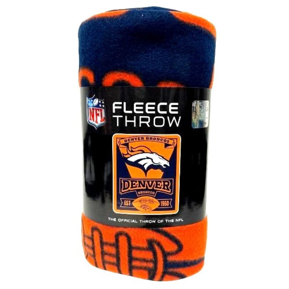 Denver Broncos Fleece Blanket Soft Throw Marque Style Series New NFL
